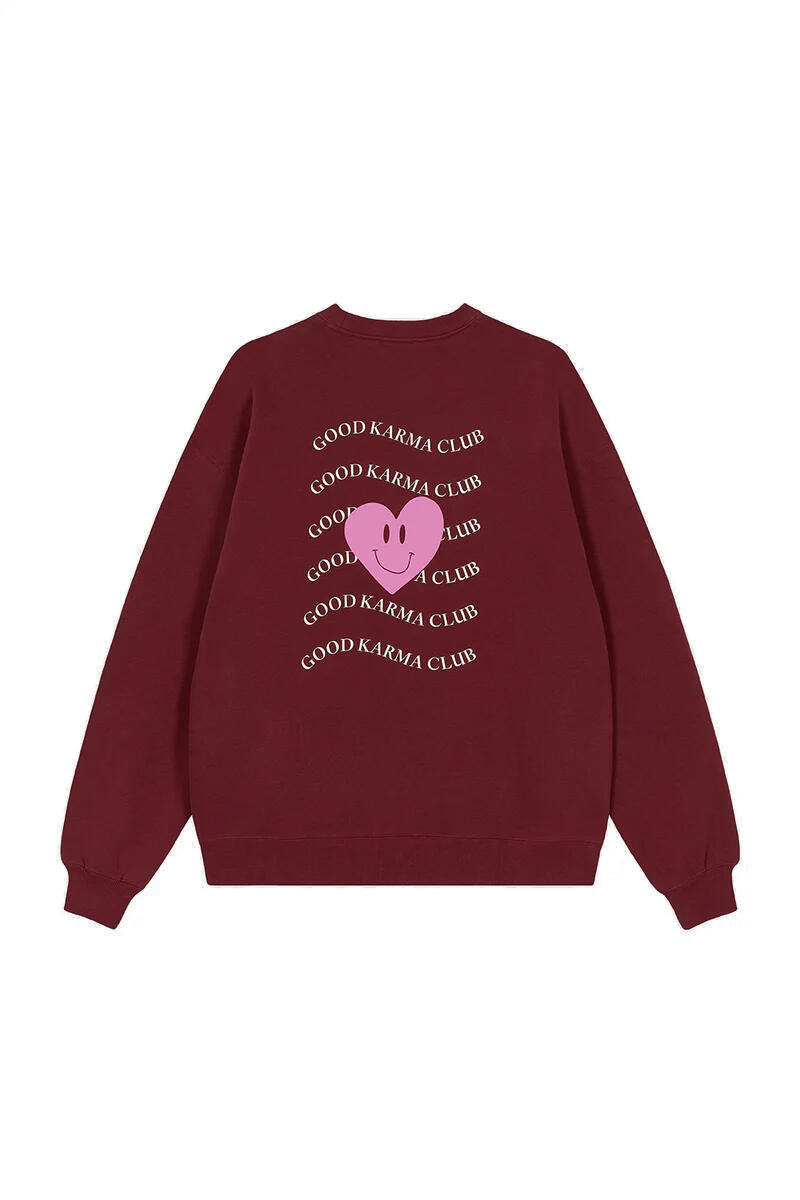 Sweatshirt GOOD KARMA aus Baumwollmix - Merlot - Rot