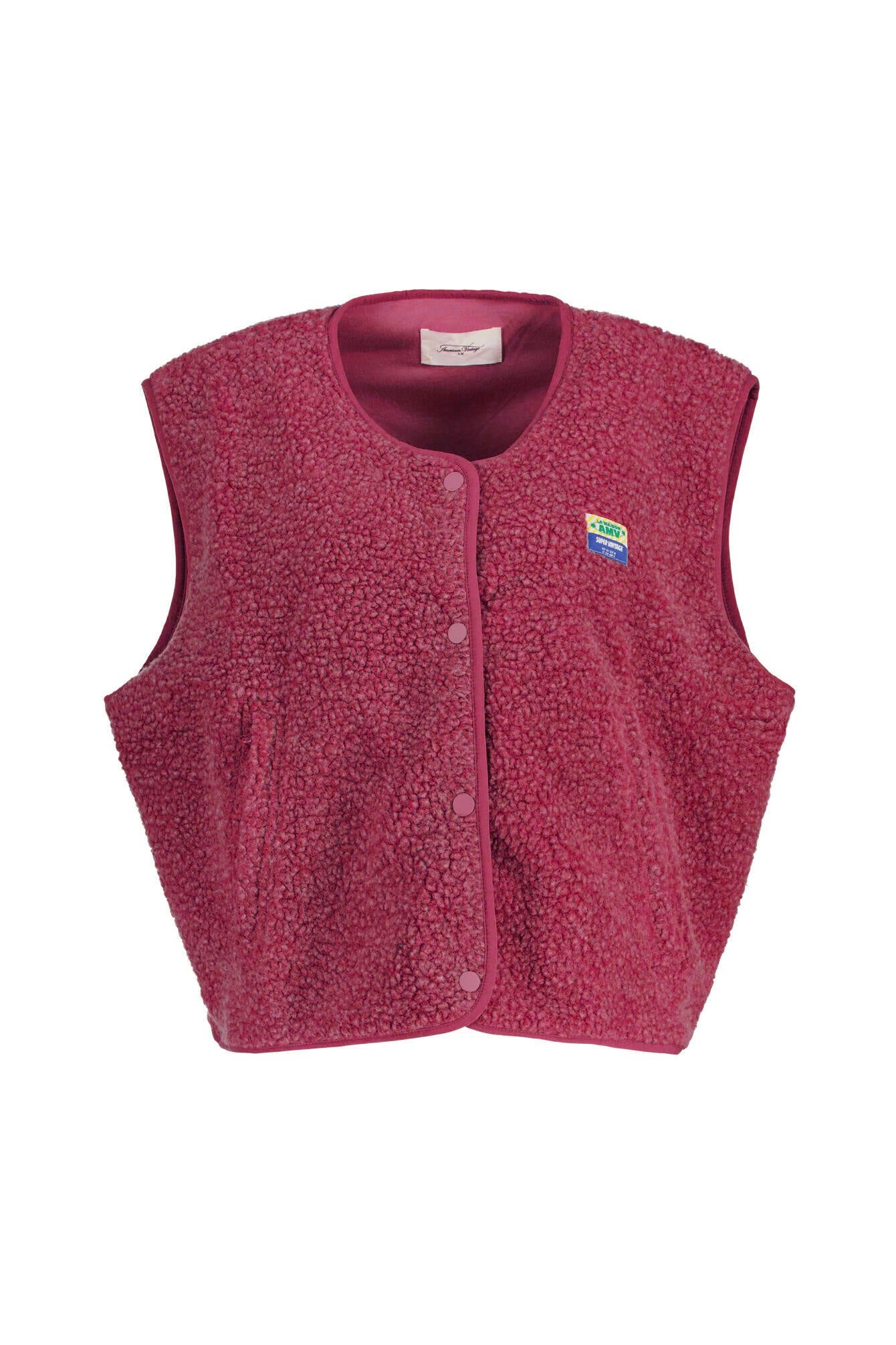 Fleeceweste mit V-Ausschnitt - Magenta Chin - Pink