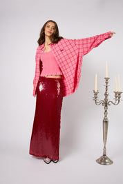 Bluse VIVIAN Oversized Fit - Dark Rose - Rosa