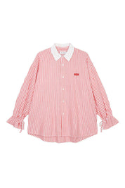 Loungewear-Bluse LUNA gestreift - White/Crimson - Rot