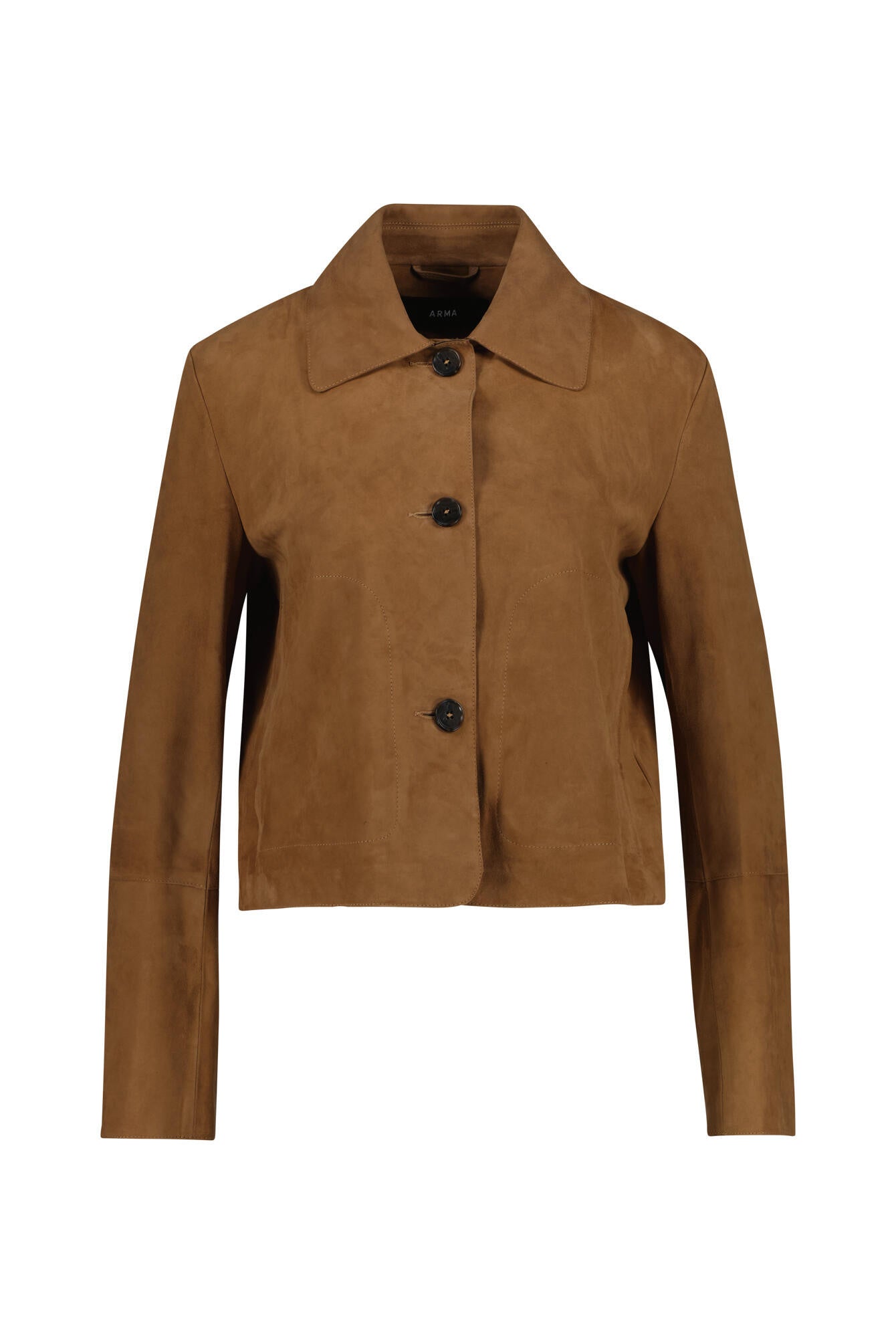 Lederjacke EMY mit aufliegendem Kragen - Oak - Braun