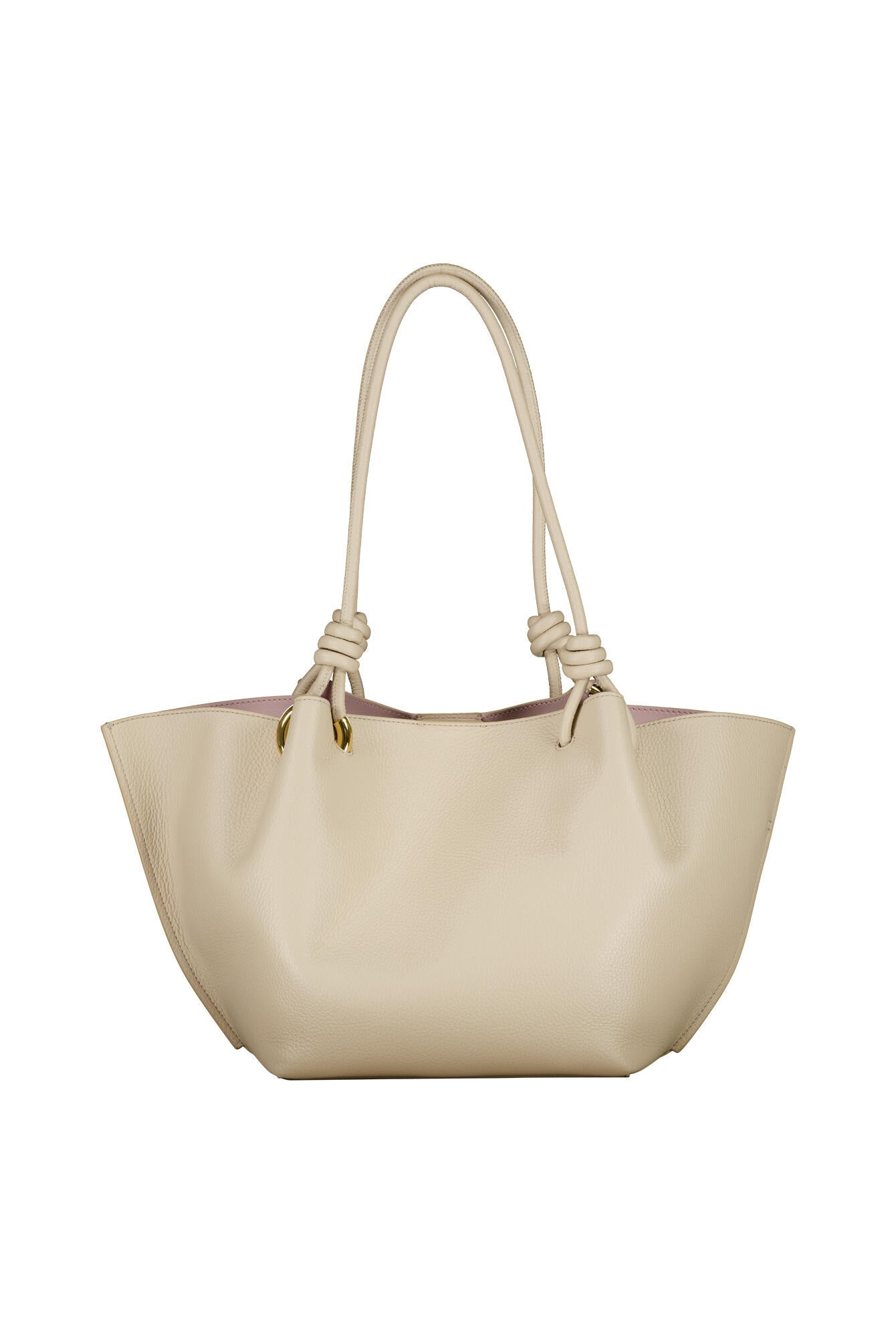 Schultertasche aus Leder - N64 Sandshell - Beige