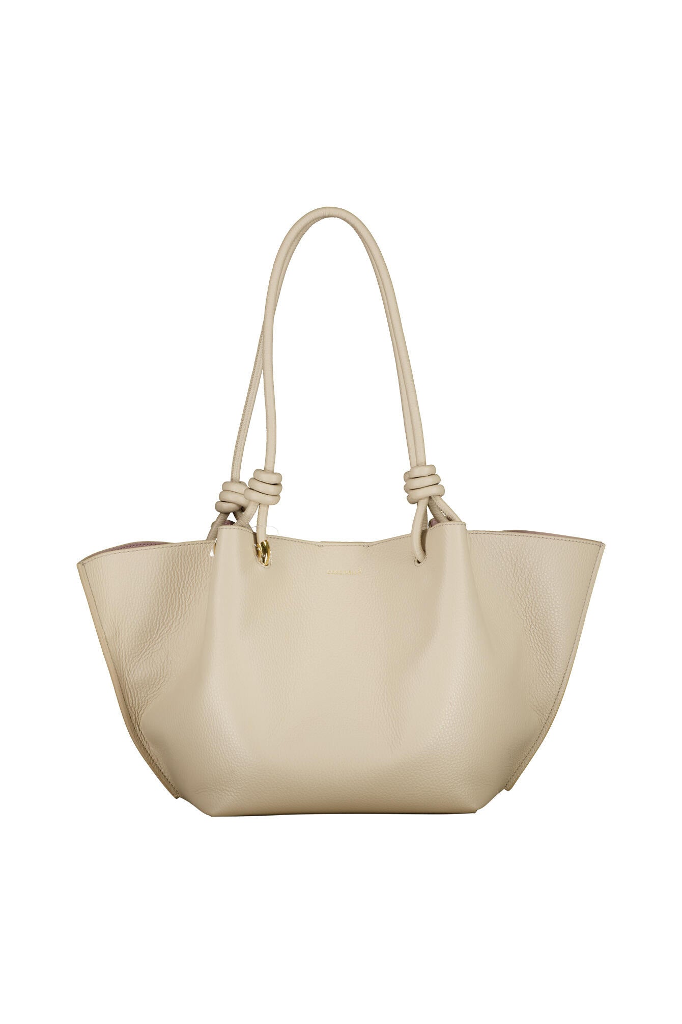 Schultertasche aus Leder - N64 Sandshell - Beige