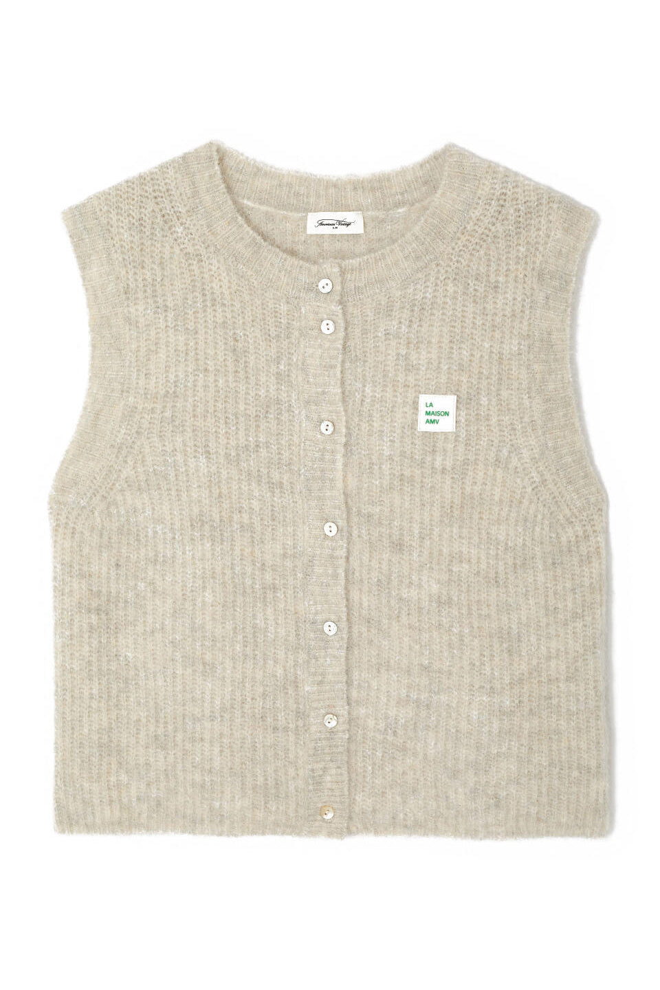 Strickweste aus Alpakamix - Poudreuse - Grau