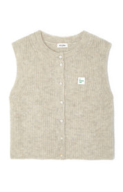 Strickweste aus Alpakamix - Poudreuse - Grau