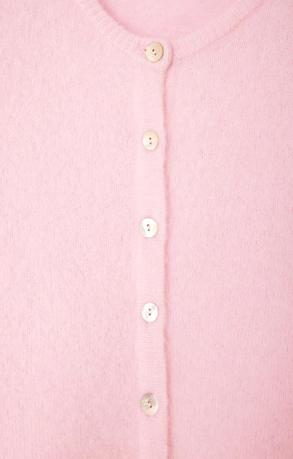 Strickjacke aus Alpakamix - Dragee Chine - Rosa