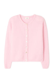 Strickjacke aus Alpakamix - Dragee Chine - Rosa