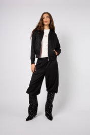 Wendejacke-Bomberjacke ELIN aus Viskose - Leo Black - Schwarz