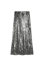 Paillettenrock Maxi NIKA - Graphite - Silber