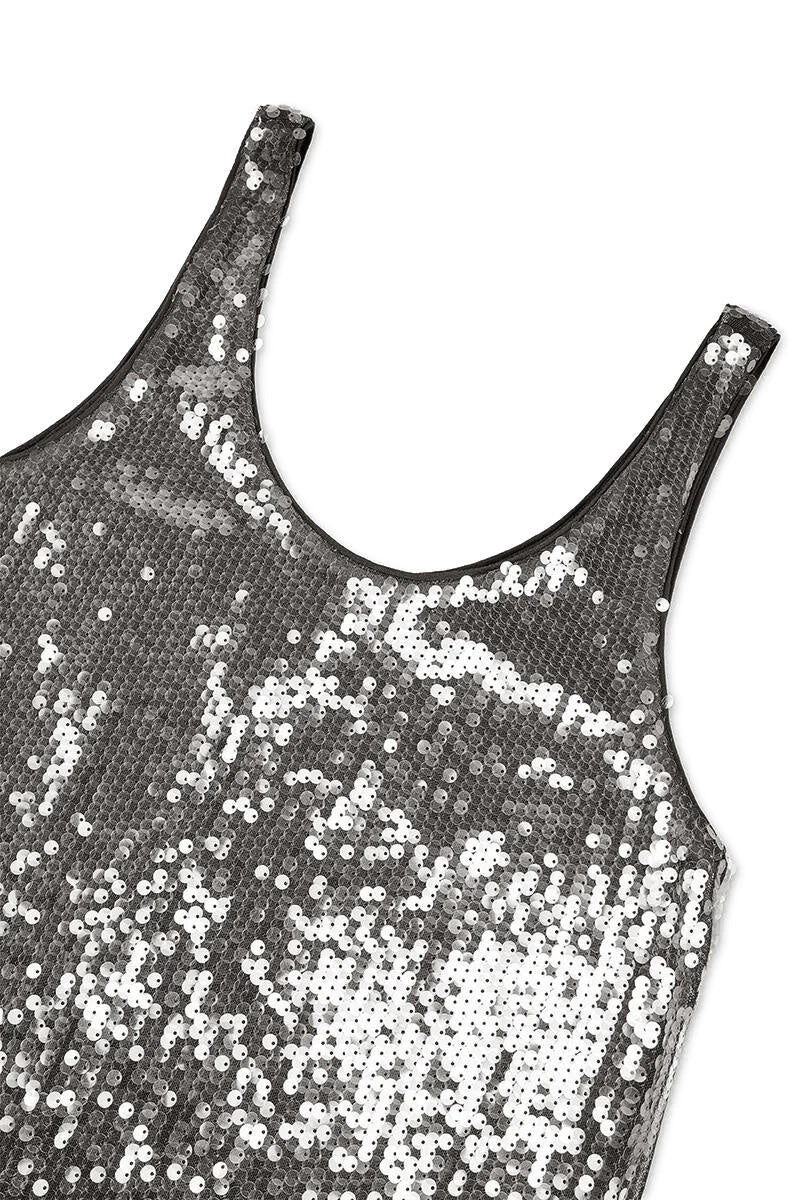Paillettenkleid Mini HOLLY - Graphite - Silber