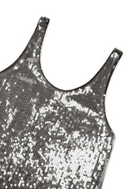 Paillettenkleid Mini HOLLY - Graphite - Silber