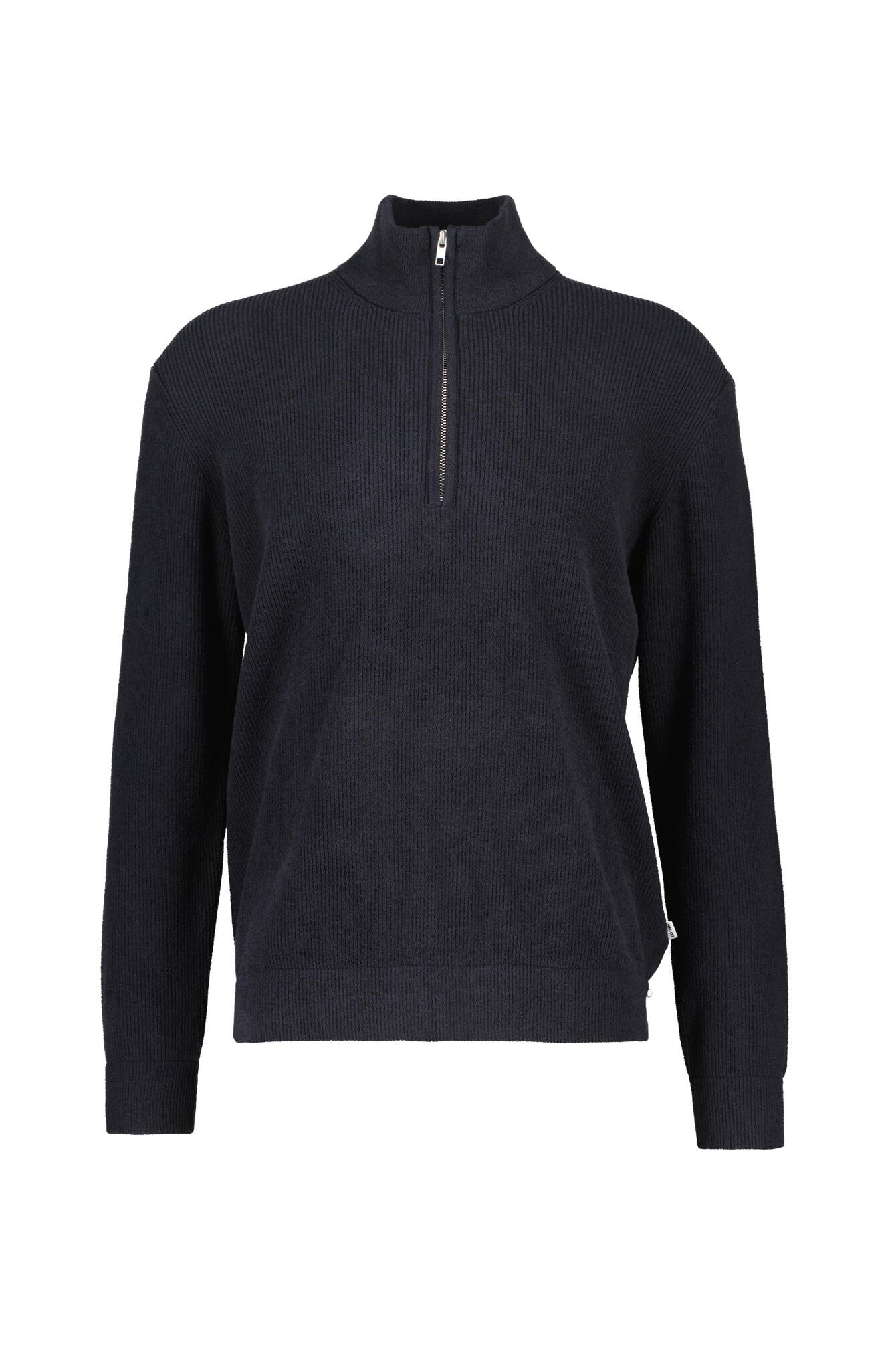 Strickpullover DANNY mit Troyerkragen - Navy Blue - Blau