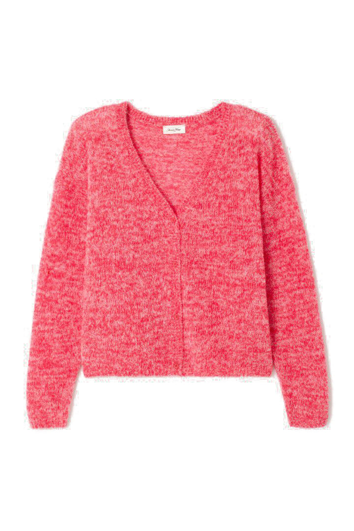 Strickjacke aus Wollmix - Fraise Fluor Chine - Rot