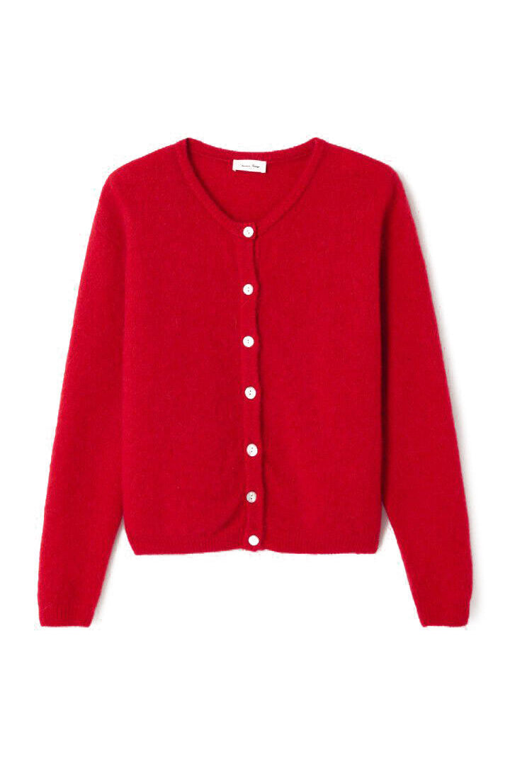 Strickjacke aus Alpakamix - Carmin Chine - Rot