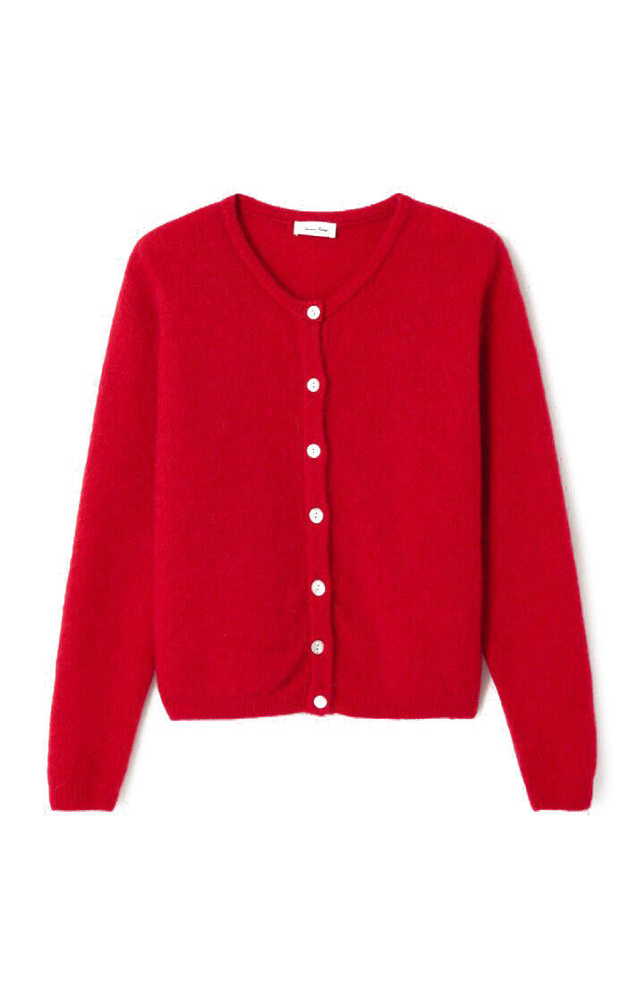 Strickjacke aus Alpakamix - Carmin Chine - Rot