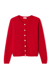 Strickjacke aus Alpakamix - Carmin Chine - Rot