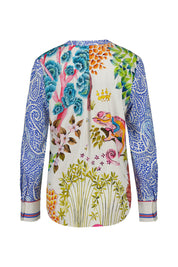 Schlupfbluse aus Seide - 261015 Super Multi - Weiß