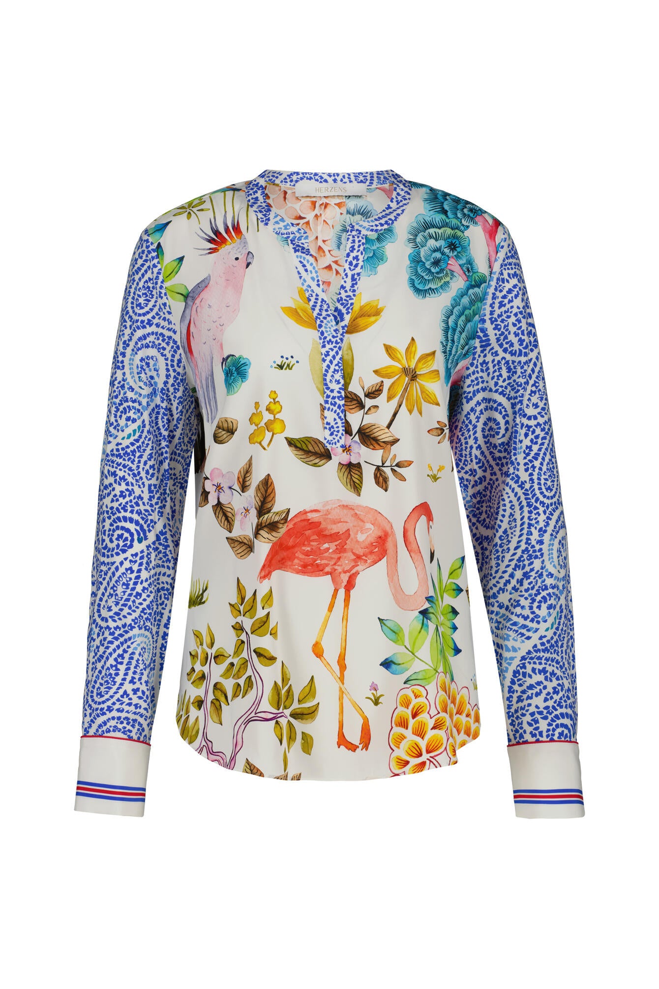 Schlupfbluse aus Seide - 261015 Super Multi - Weiß