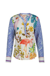 Schlupfbluse aus Seide - 261015 Super Multi - Weiß