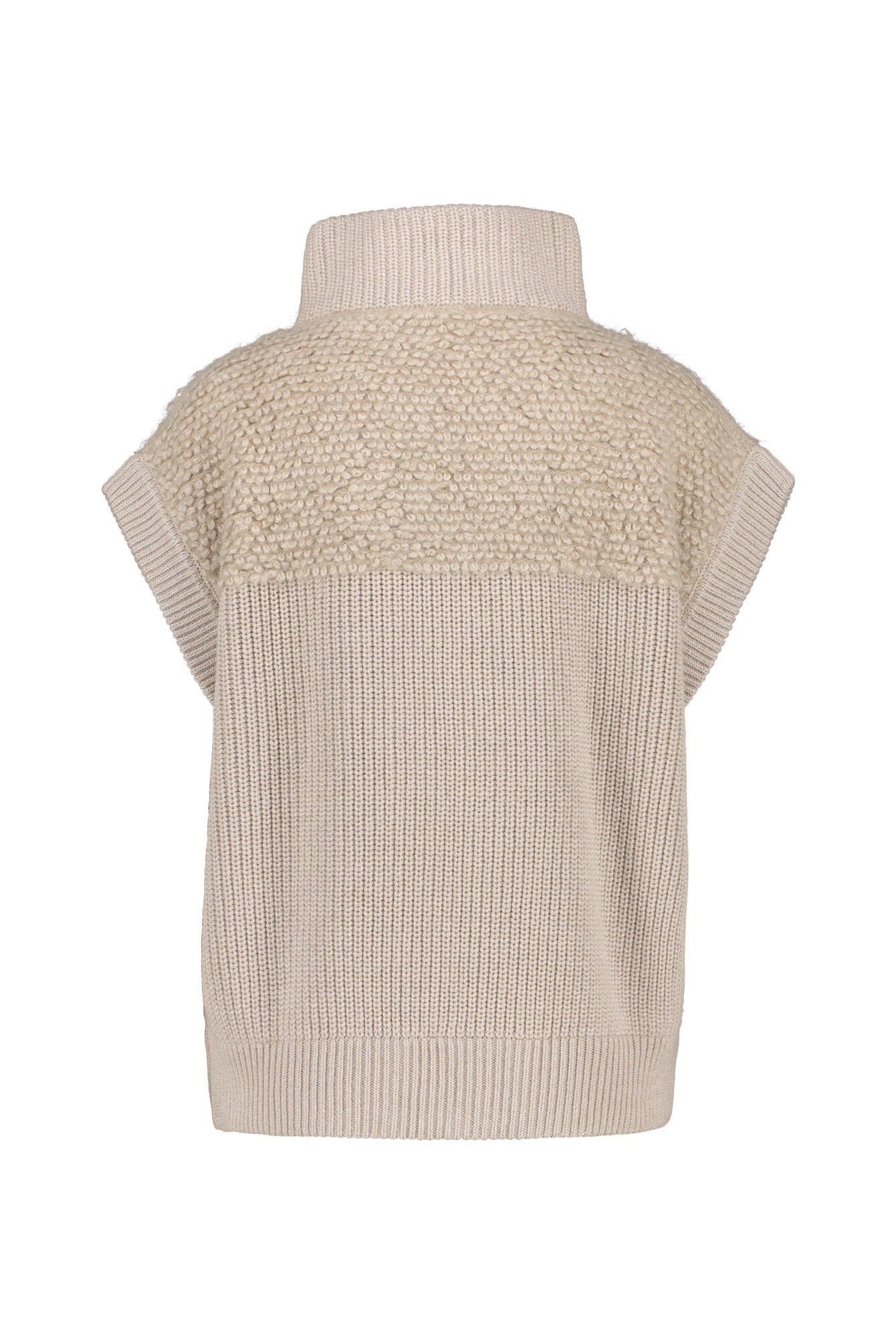 Strickweste aus Schurwollmix - 47A - Beige