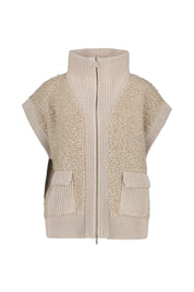 Strickweste aus Schurwollmix - 47A - Beige