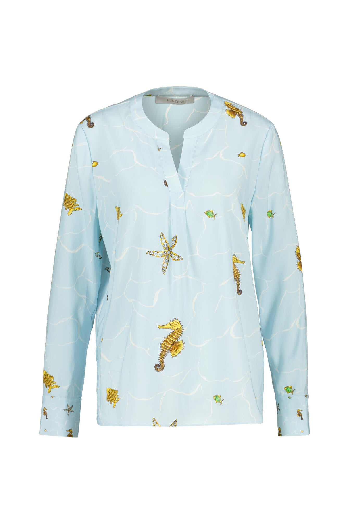 Schlupfbluse aus Seide - 261034 Breeze Multi - Blau