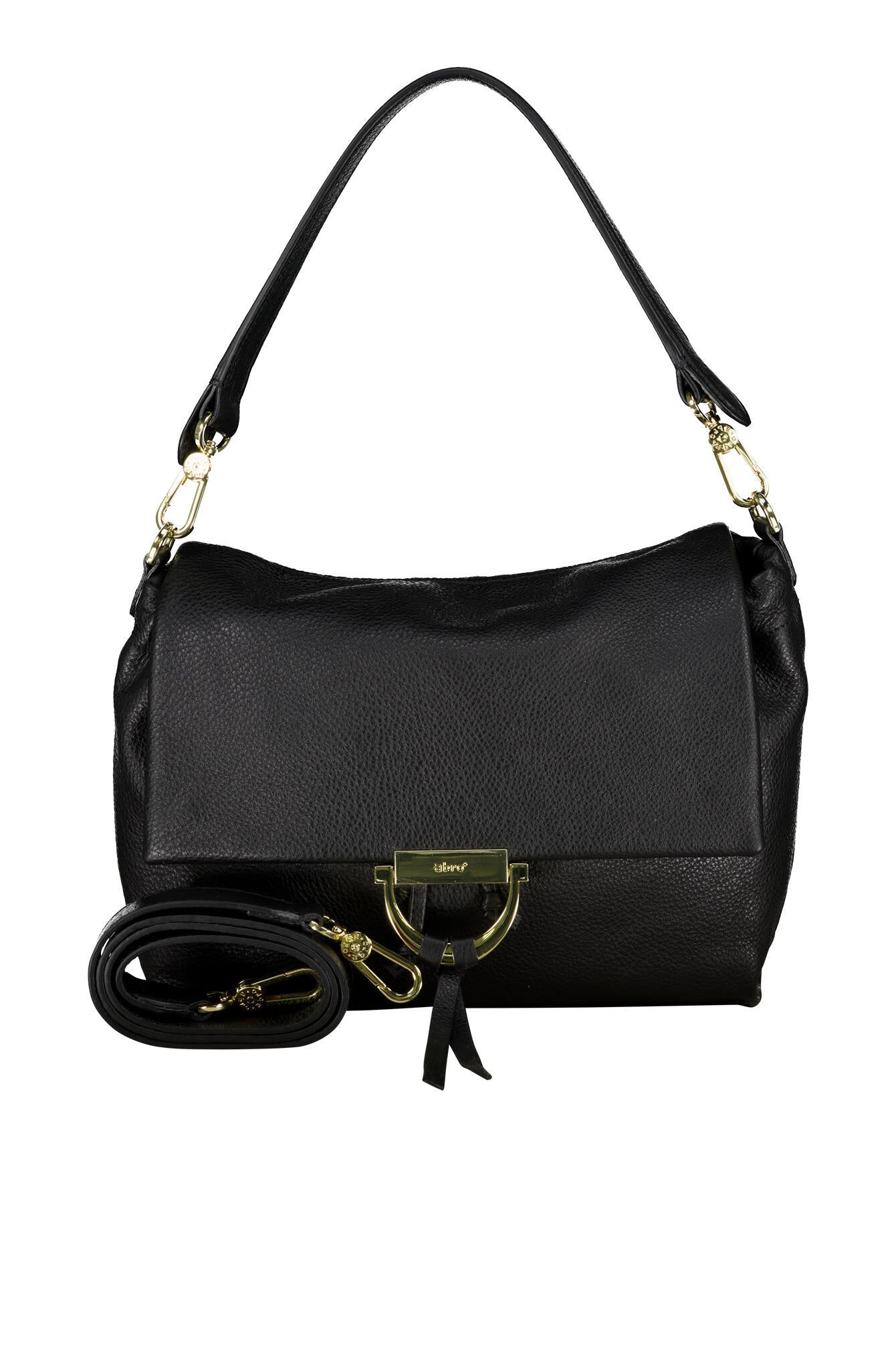 Schultertasche TEMI - 10 Black/Gold - Schwarz