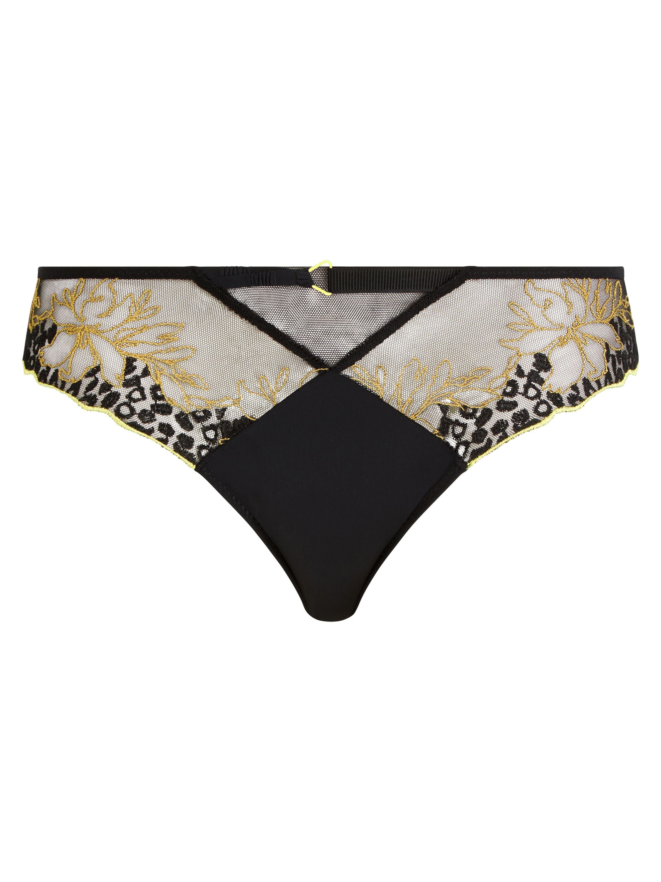 Slip mit Spitzen-Details - 0IU BLACK/YELLOW - Schwarz