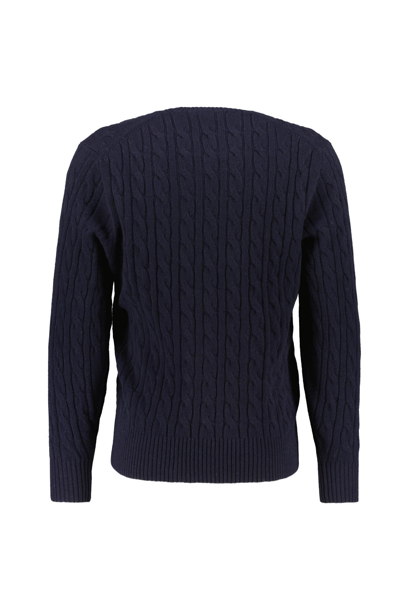 Strickpullover aus Wolle - 166-NAVY BLUE - Blau