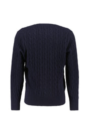 Strickpullover aus Wolle - 166-NAVY BLUE - Blau
