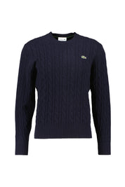 Strickpullover aus Wolle - 166-NAVY BLUE - Blau