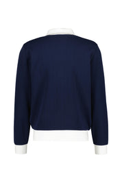 Sweatjacke aus Baumwollmix - 525-NAVY BLUE/WHITE - Blau
