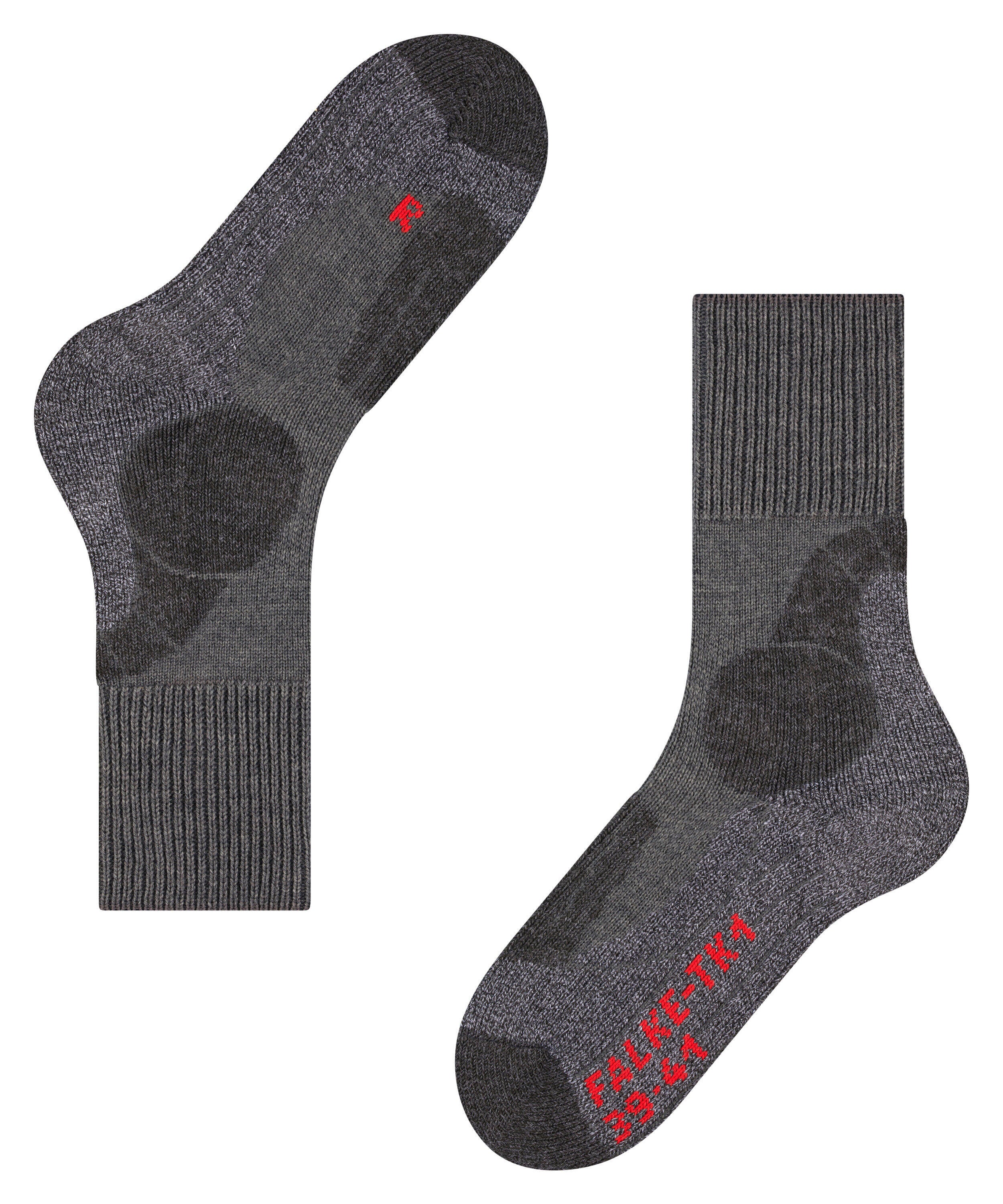 Trekking Socken TK1 Adventure - 3180 asphalt mel. - Grau