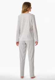 Schlafanzug aus Baumwolle - 210-silbergrau-mel. - Grau