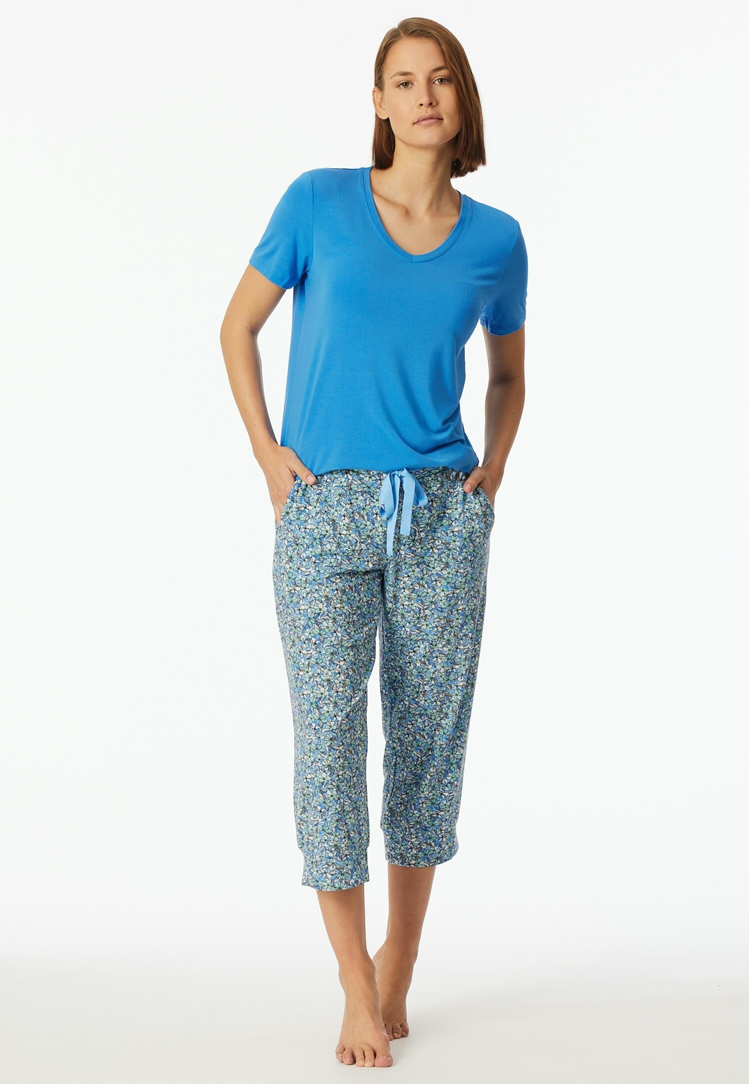 Lounge Hose Loose Fit - 916-multicolor 5 - Blau