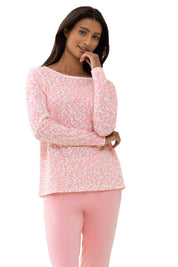 Longsleeve mit Leoprint - 794-petal pink - Rosa