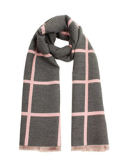 Schal kariert aus Viskosemix - 250 - Grau