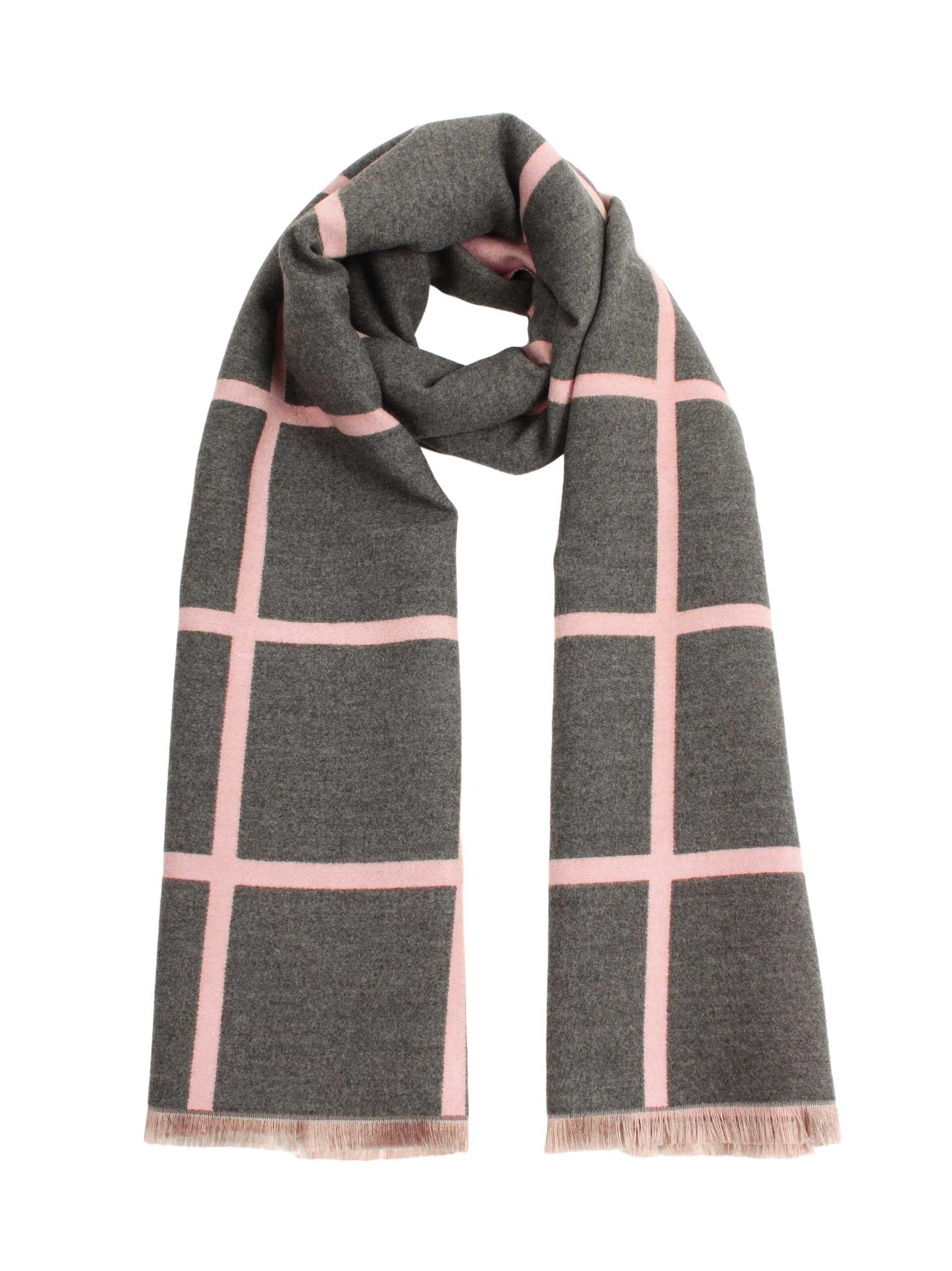 Schal kariert aus Viskosemix - 250 - Grau