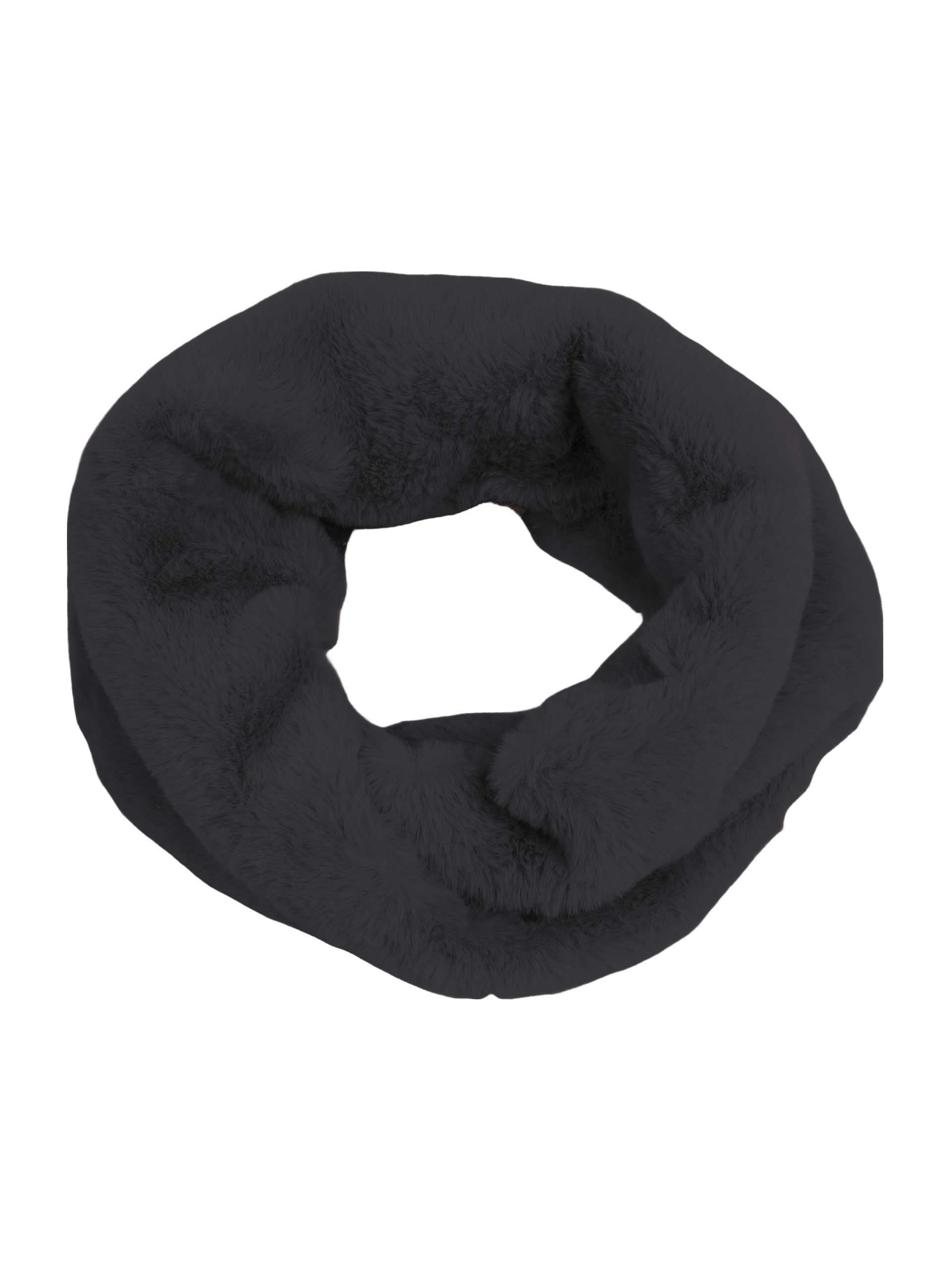 Loopschal KEPPEL in Felloptik - 101-schwarz - Schwarz