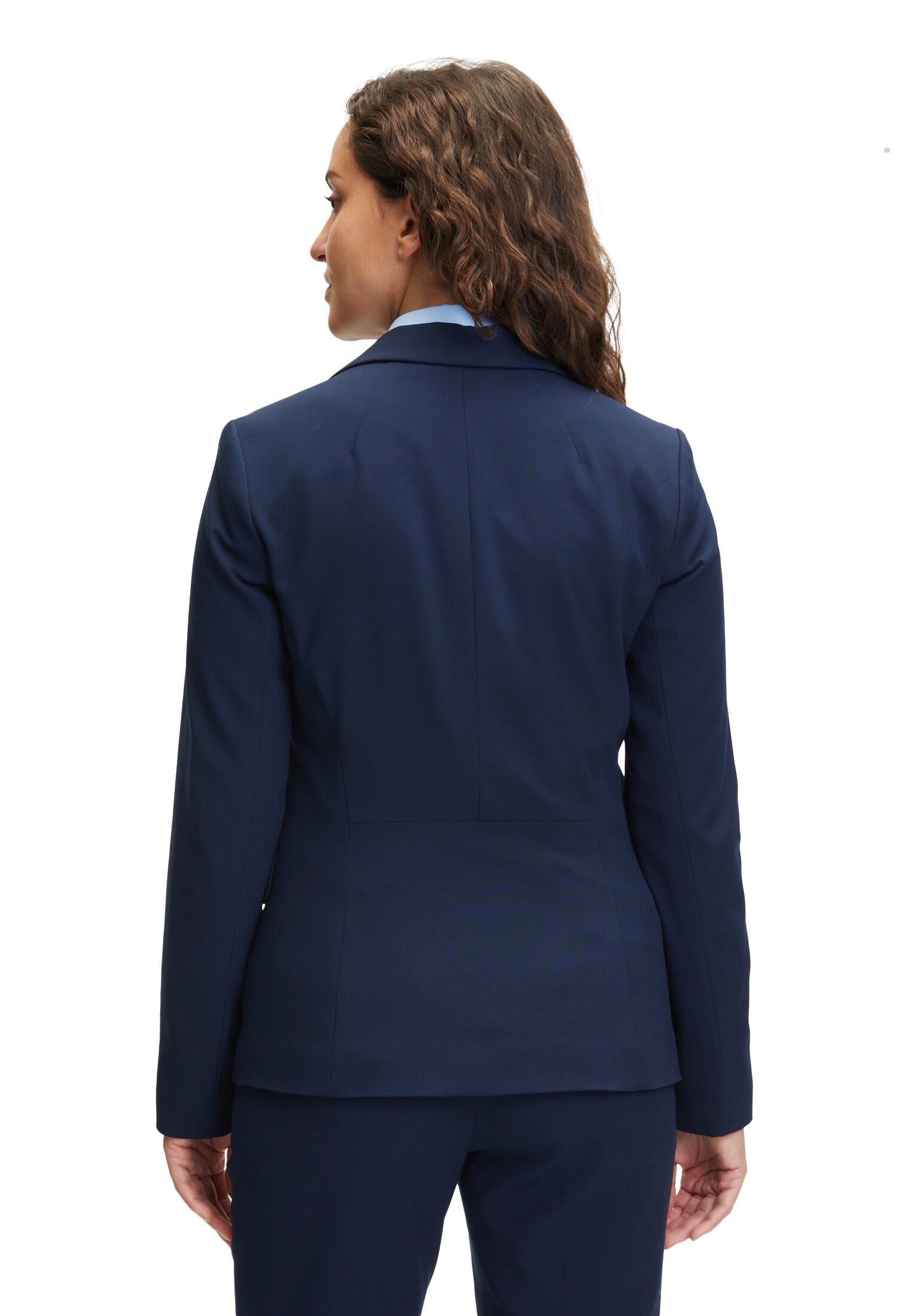 Taillierter Blazer mit Pattentaschen - 8543-Navy Blue - Blau