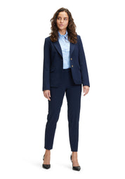 Taillierter Blazer mit Pattentaschen - 8543-Navy Blue - Blau