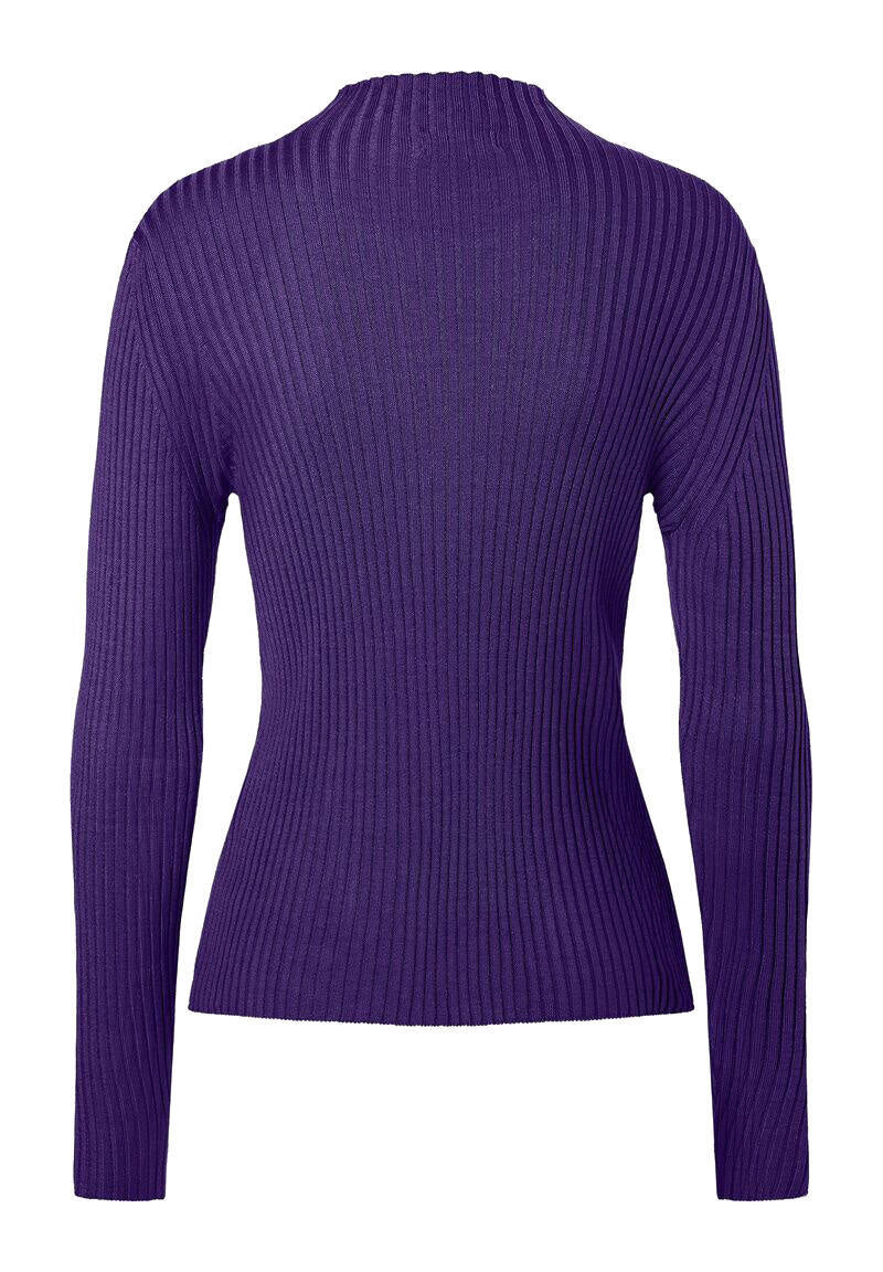 Geripptes Langarmshirt - 0863 - Violett