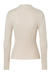 Geripptes Langarmshirt - 0218 - Beige