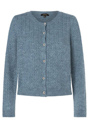 Gemusterte Strickjacke - 0332 - Blau