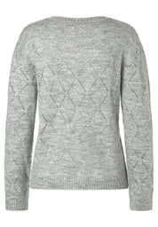 Strickpullover mit Loch-Muster - 0717 - Grau