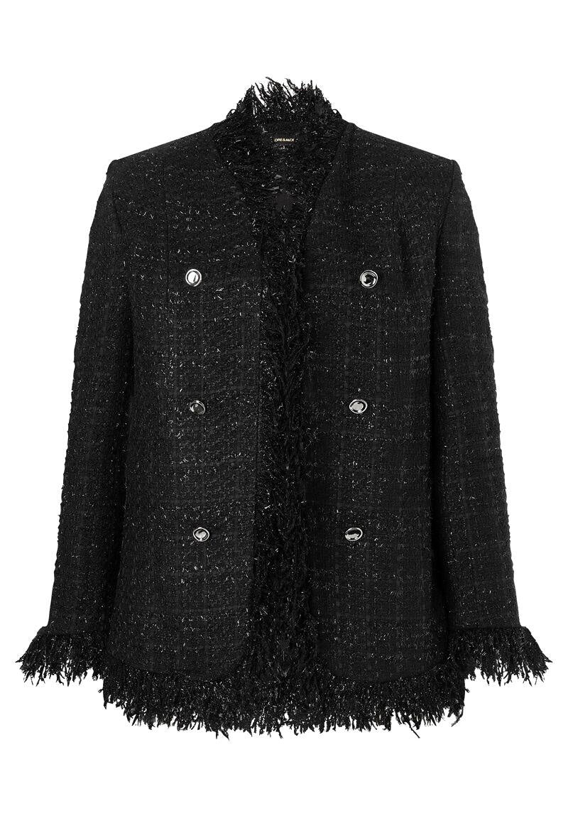 Leichte Jacke in Bouclé-Optik - 0790 - Schwarz