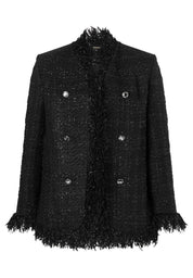 Leichte Jacke in Bouclé-Optik - 0790 - Schwarz