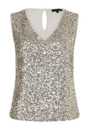 Tanktop mit Pailletten - 0031 - Gold