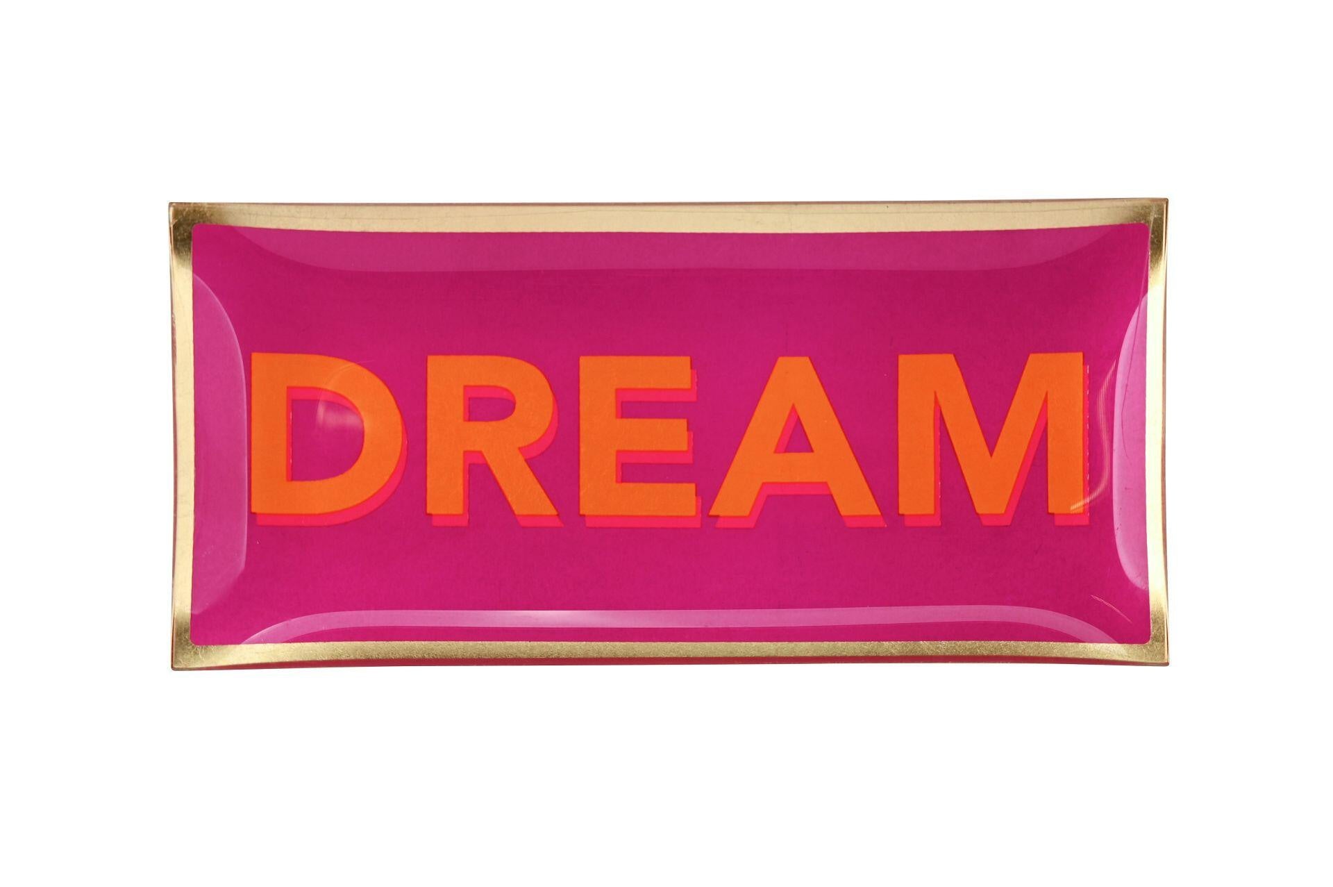 Glasteller LOVE PLATES L - neon lila - Pink