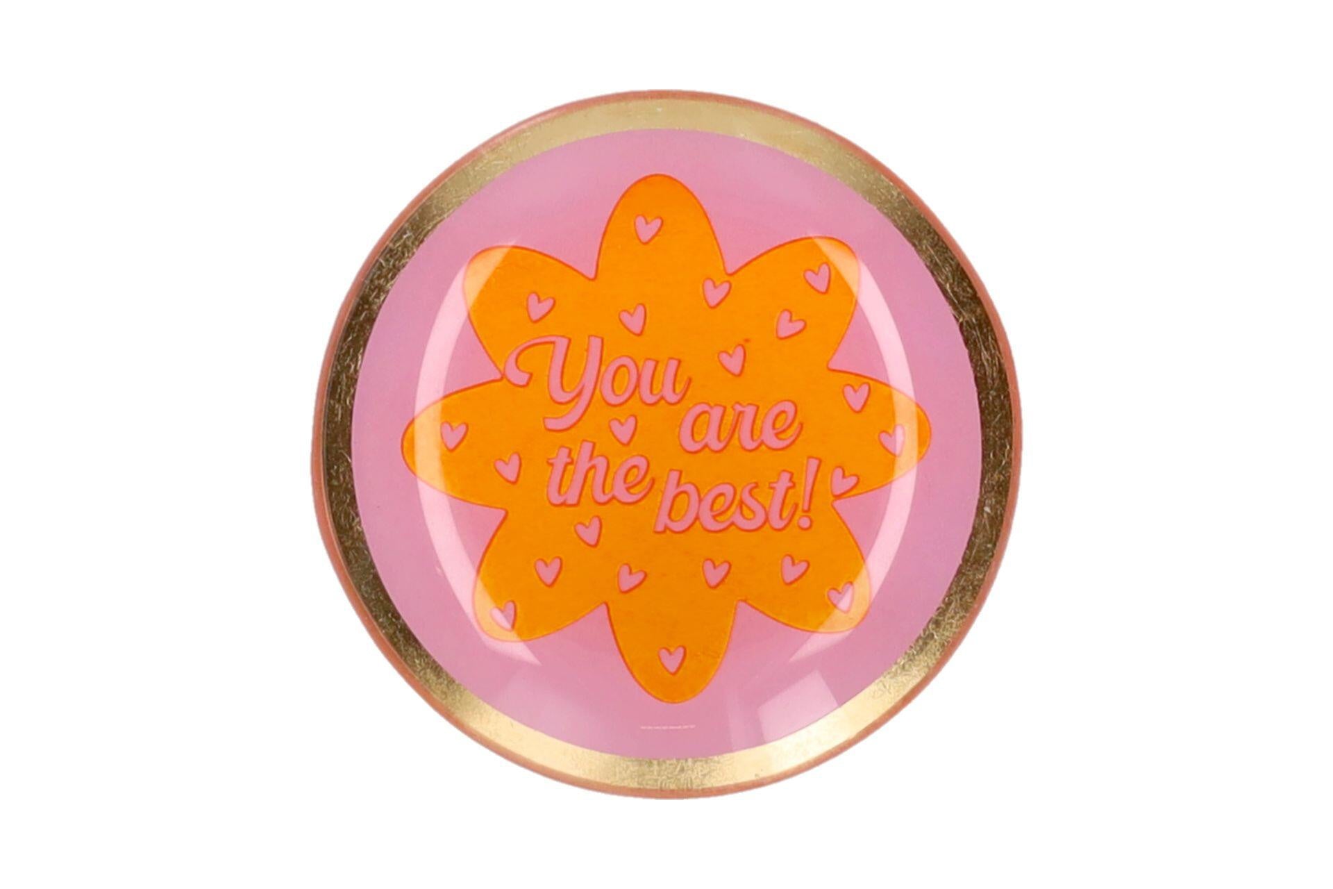 Glasteller S YOU ARE THE BEST - rosa - Orange
